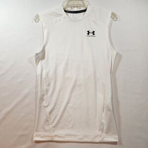 Under Armour Womens Sleeveless Athletic T-Shirt Heat Gear White Size Medium